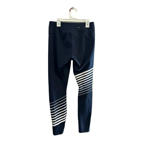 Athleta Navy Blue Reflective Sonar Leggings with stripe detail // size S - Picture 3 of 10